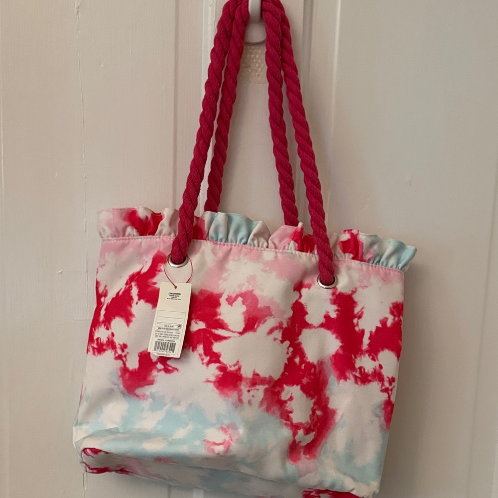 Cat & Jack Tie-Dye Tote with Pink Rope Handles